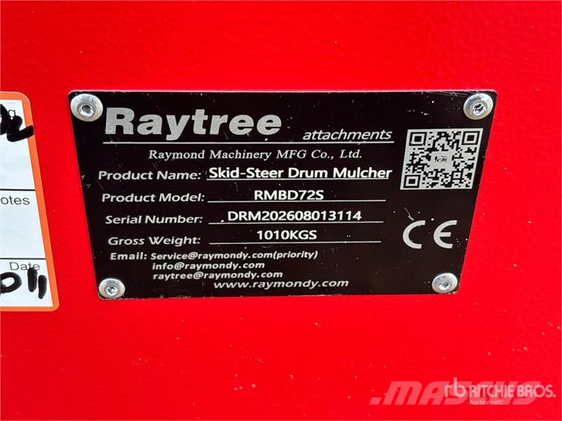 Raytree RMBD72S 72 in Drum Skid Steer Mulcher (Unu Kosiarki bijakowe