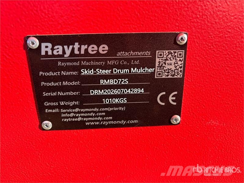 Raytree RMBD72S 72 in Drum Skid Steer Mulcher (Unu Metsamultšerid