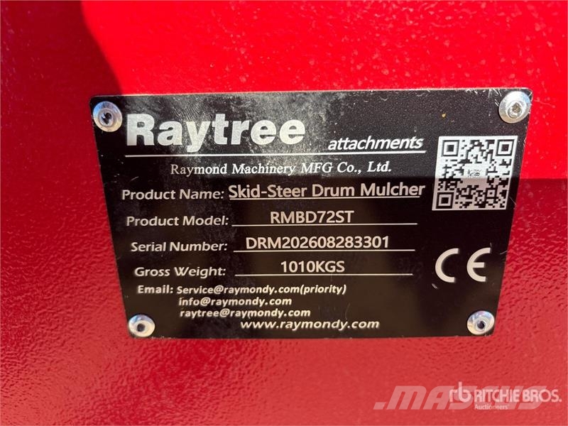  Raytree RMBD72ST 72 in Drum Skid Steer Mulcher (Un Trituradoras forestales