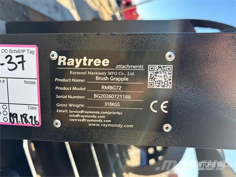 Raytree RMBG72 72 in Root Skid Steer Grapple (Unus Grapples