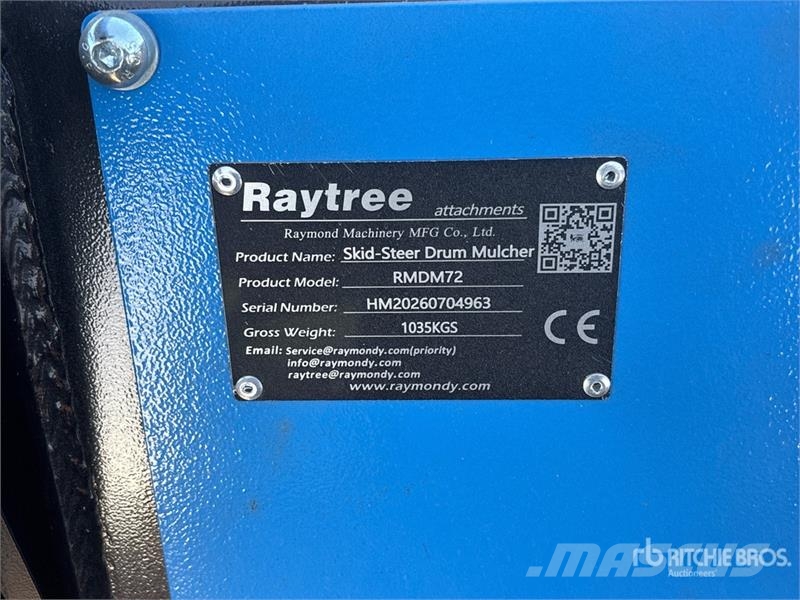 Raytree RMDM72 72 in Drum Skid Steer Mulcher (Unus Lesné mulčovače