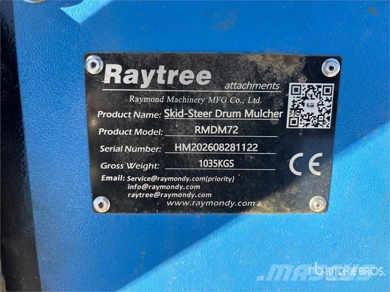  Raytree RMDM72 72 in Drum Skid Steer Mulcher (Unus Trituradoras forestales