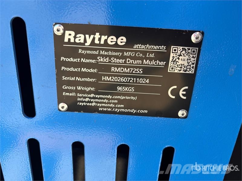 Raytree RMDM72SS 72 in Drum Skid Steer Mulcher (Un Lesní mulčovače