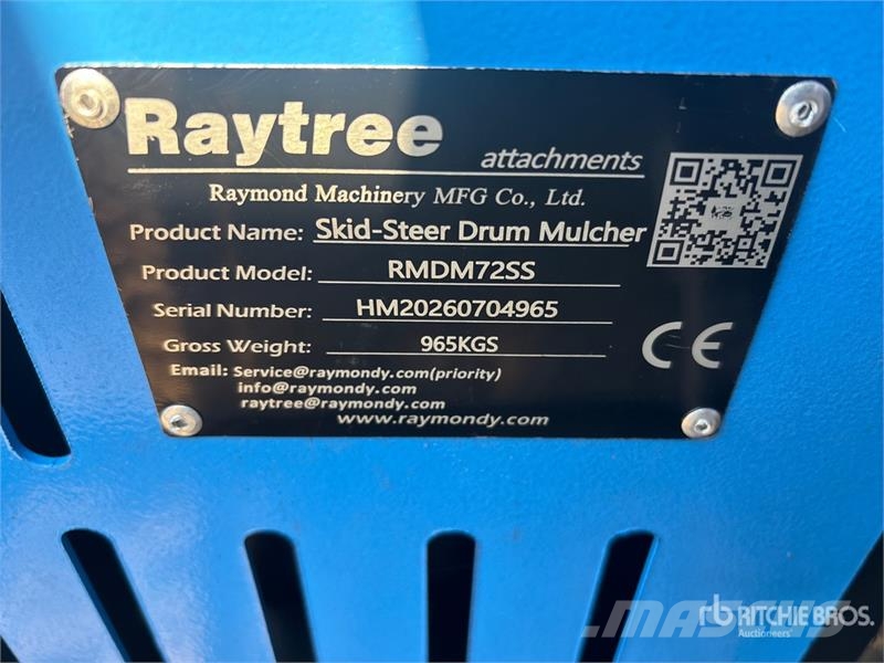 Raytree RMDM72SS 72 in Drum Skid Steer Mulcher (Un Kosiarki bijakowe