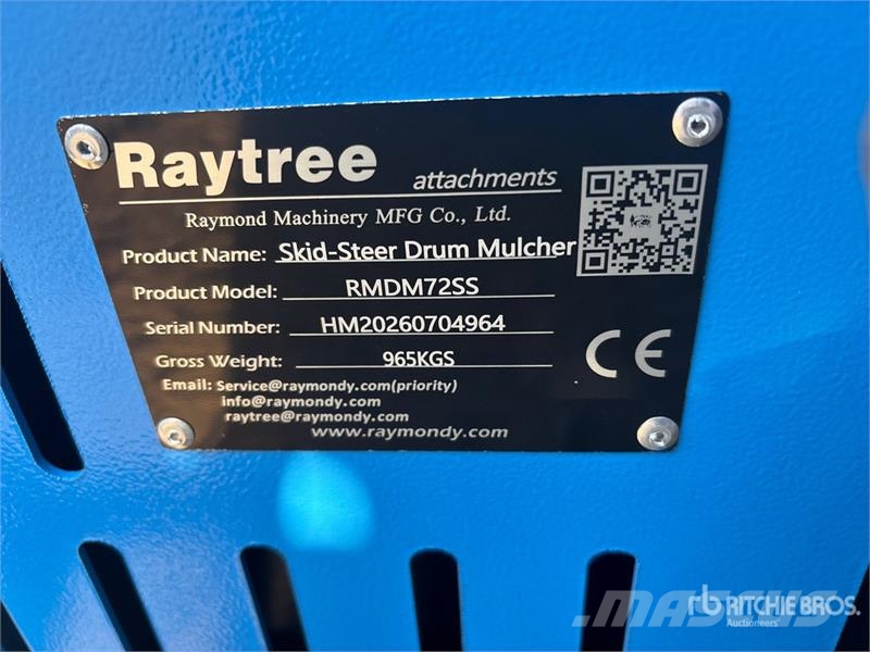 Raytree RMDM72SS 72 in Drum Skid Steer Mulcher (Un Metsamultšerid