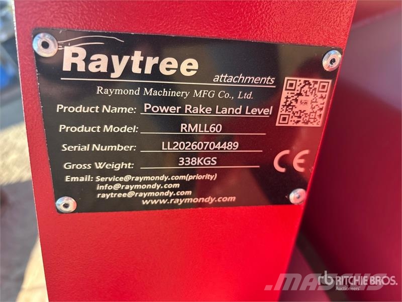 Raytree RMLL60 60 in Rake Skid Steer Landplane (Un 重型耙