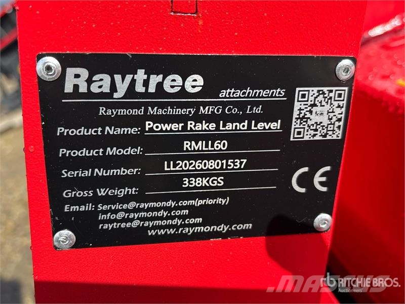 Raytree RMLL60 60 in Rake Skid Steer Landplane (Un Schwere Eggen