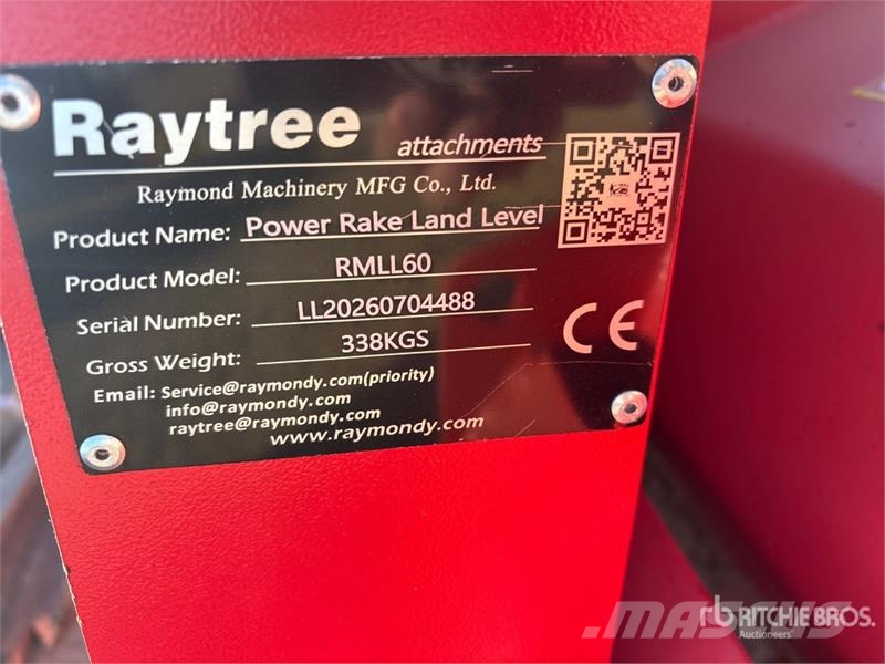 Raytree RMLL60 60 in Rake Skid Steer Landplane (Un 重型耙