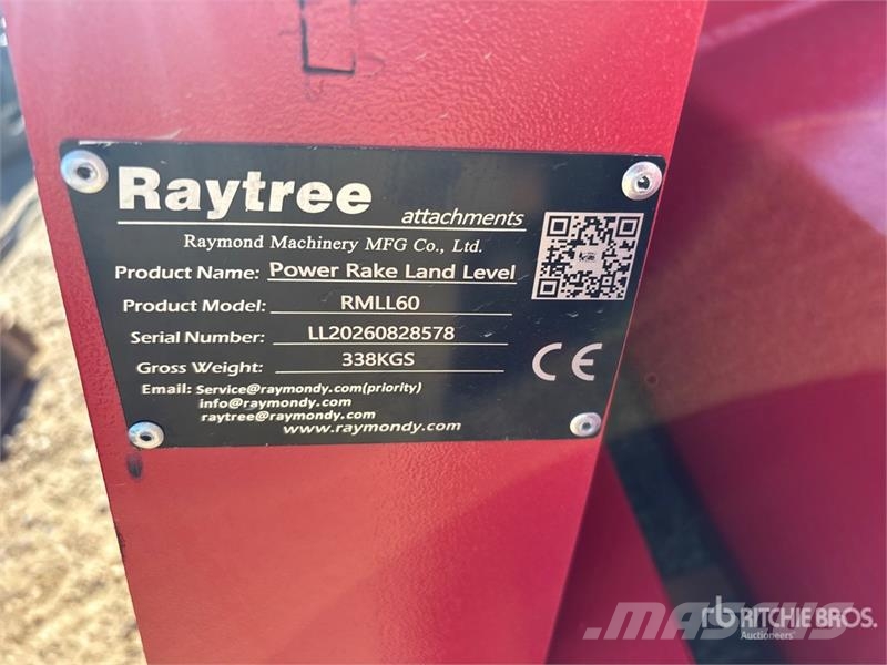  Raytree RMLL60 60 in Rake Skid Steer Landplane (Un Arrastradoras para campos