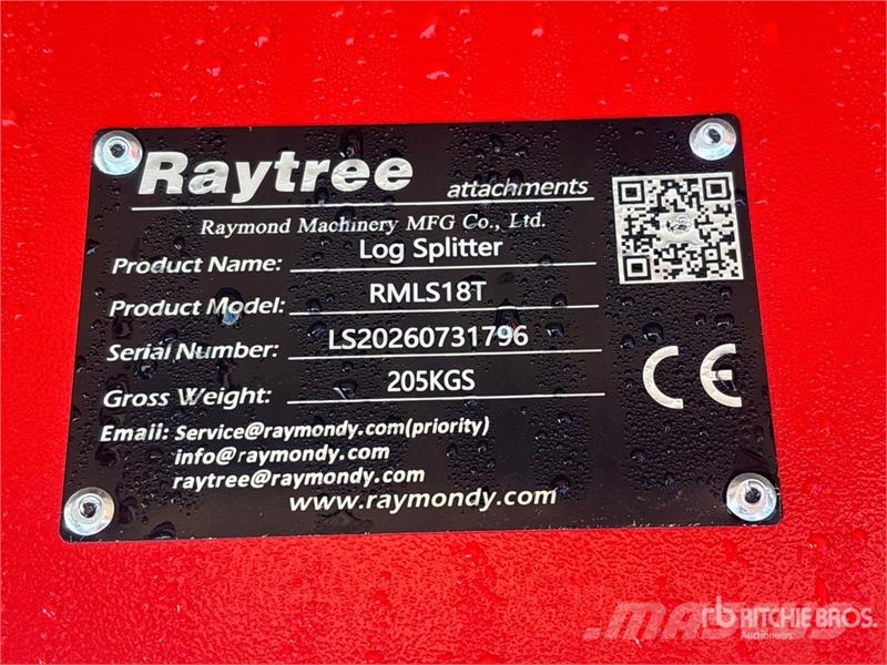  Raytree RMLS18T Skid Steer Log Splitter (Unused) Fendeuse, Scie