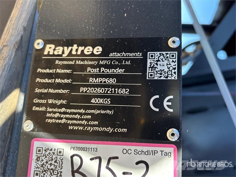  Raytree RMPP680 Skid Steer Post Driver (Unused) Equipos de vallado