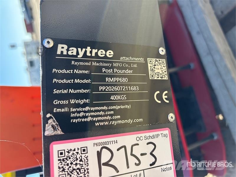  Raytree RMPP680 Skid Steer Post Driver (Unused) Equipos de vallado