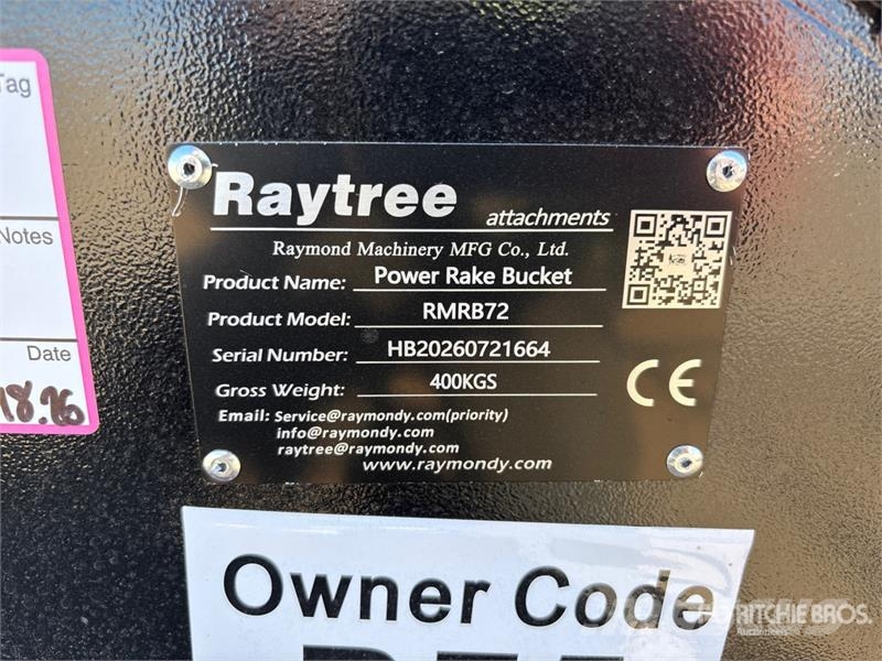  Raytree RMRB72 72 in Power Rake Skid Steer Bucket  دلاء