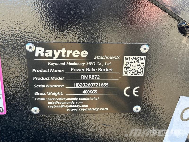  Raytree RMRB72 72 in Power Rake Skid Steer Bucket  دلاء
