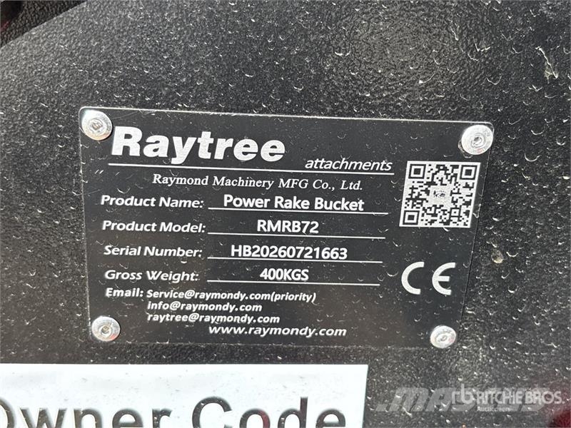  Raytree RMRB72 72 in Power Rake Skid Steer Bucket  دلاء