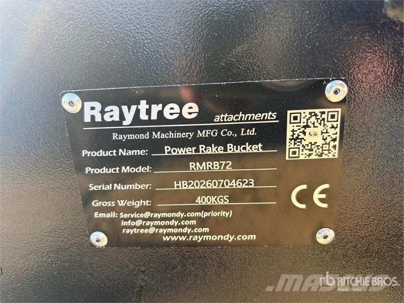 Raytree RMRB72 72 in Power Rake Skid Steer Bucket Buckets
