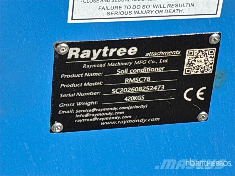 Raytree RMSC78 78 in Skid Steer Power Rake (Unused Rastrilladoras y rastrilladoras giratorias