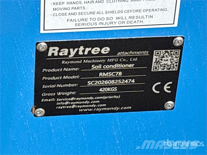  Raytree RMSC78 78 in Skid Steer Power Rake (Unused Rastrilladoras y rastrilladoras giratorias