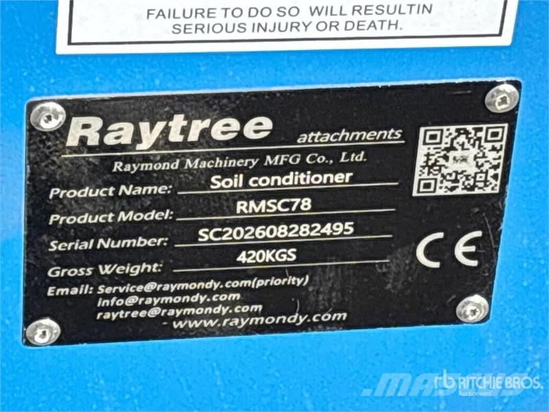  Raytree RMSC78 78 in Skid Steer Power Rake (Unused Rastrilladoras y rastrilladoras giratorias