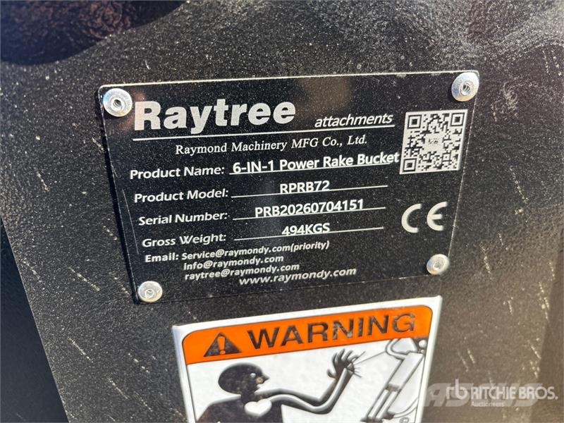  Raytree RPRB72 72 in Skid Steer Bucket (Unused) دلاء
