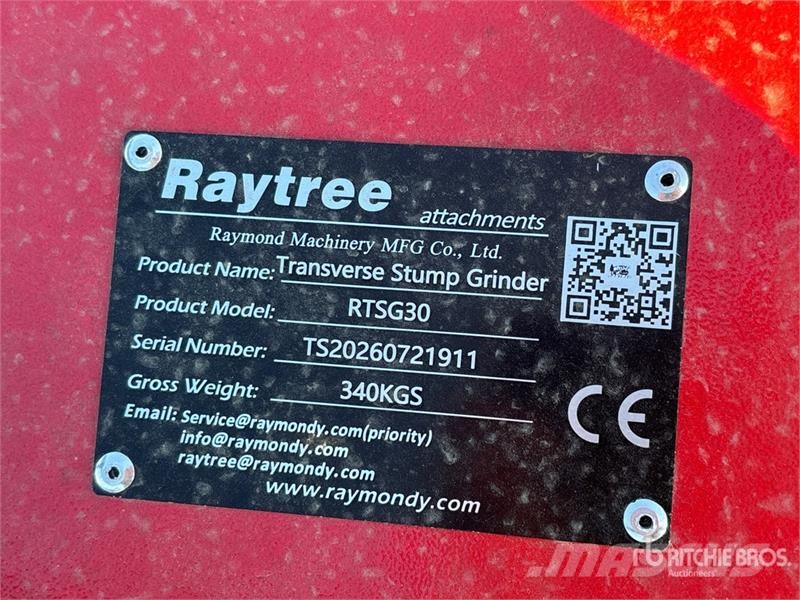 Raytree RTSG30 30 in Transverse Skid Steer Stump G 파워 하로우 및 로토틸러(회전 경운기)