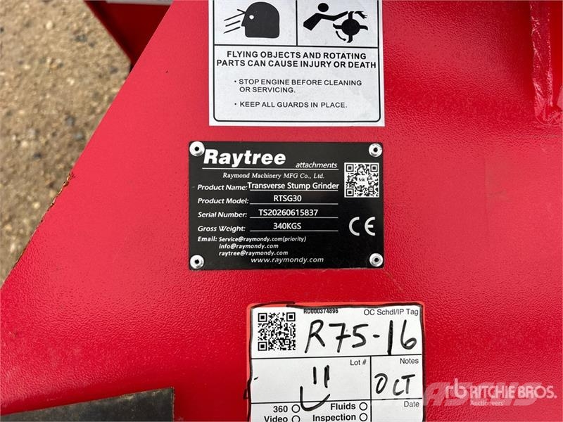 Raytree RTSG30 31 in Transverse Skid Steer Stump G Elektriske harver / jordfræsere