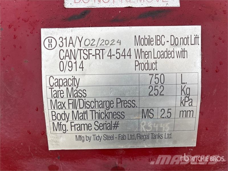 Regal Tanks 750 L Portable Steel Diesel Fuel Tank Kütusemahutid