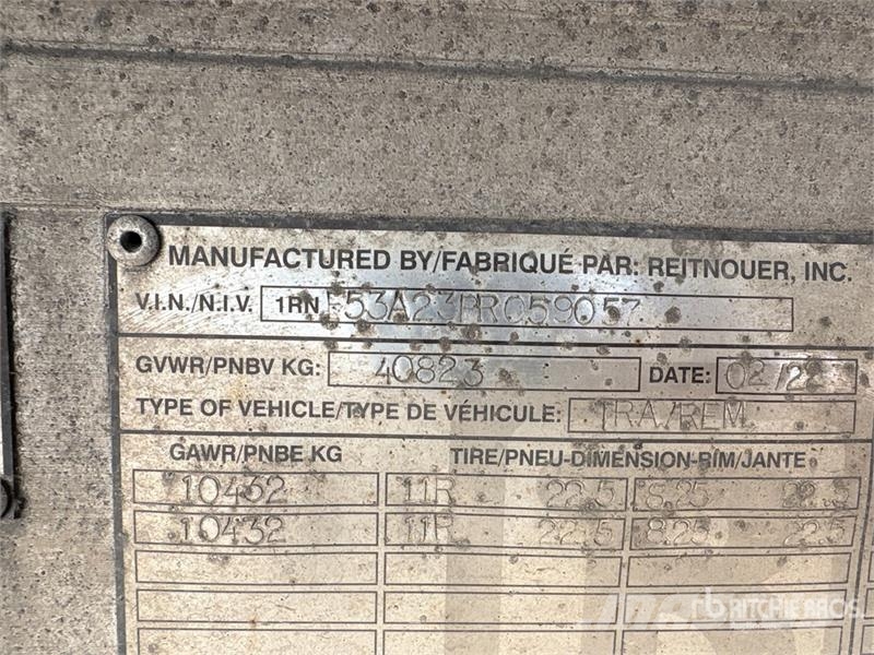 Reitnouer 53 ft T/A Spread Axle Flatbed Trailer Planhengere