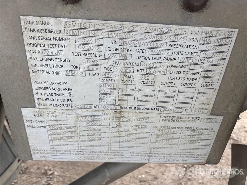 Remtec 31169 L Super B-Train Lead Tanker Trailer مقطورات ذات صهاريج