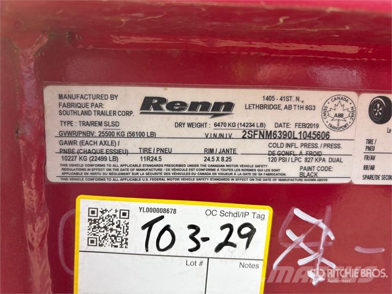Renn 16 ft T/A Lead Side Dump Trailer Самоскиди