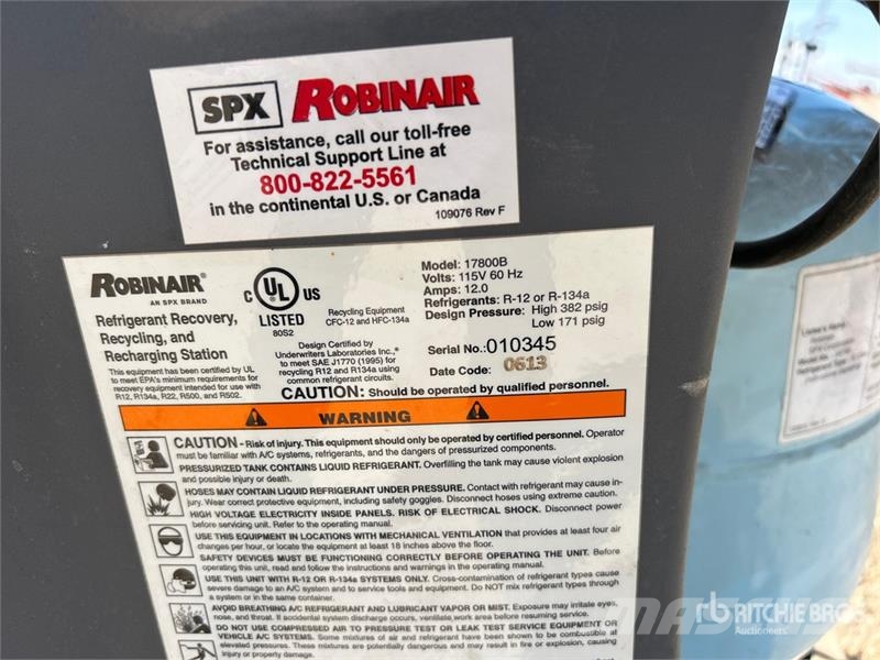 Robinair 17800B Refrigerant Recovery/ Recycling & Drugi deli