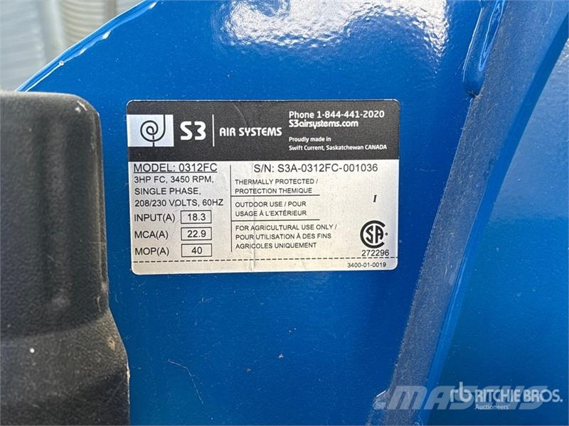 S3 Air System 0312FC 3 hp Aeration Fan Getreidetrocknung