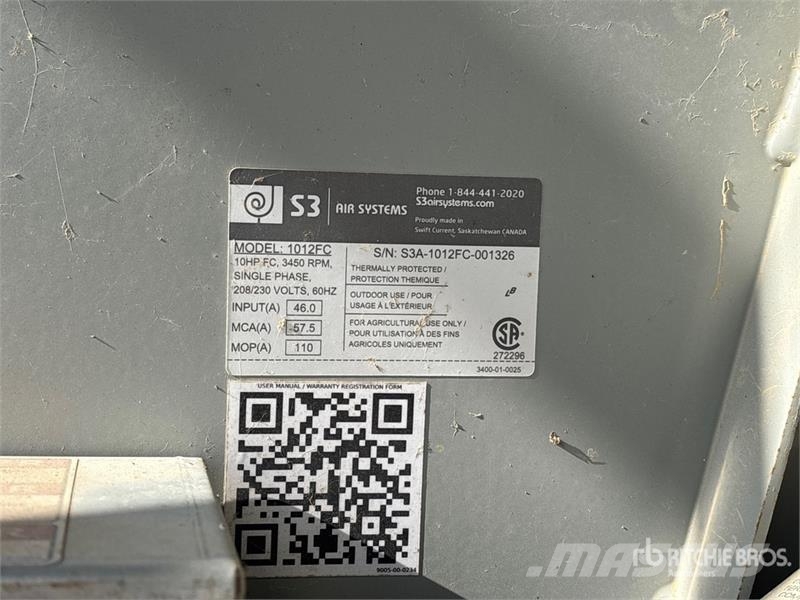 S3 Air System 1012FC 10 hp Aeration Fan Зърносушилни