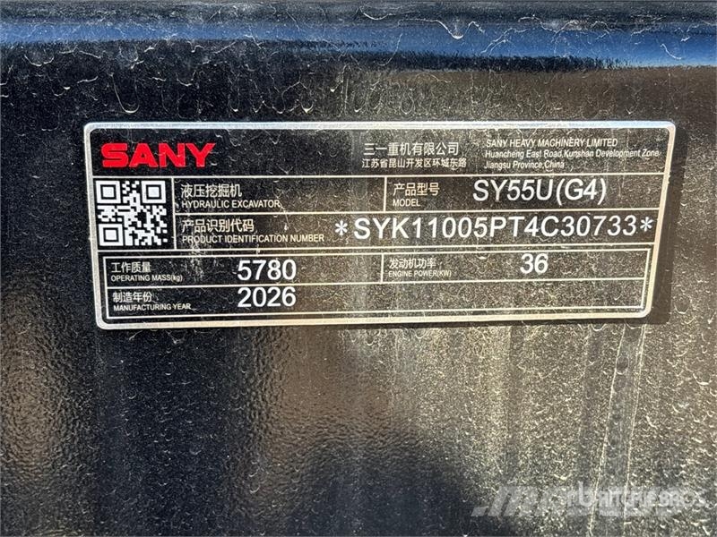Sany SY55U Mini Excavator (Unused) Mini rýpadlá < 7t