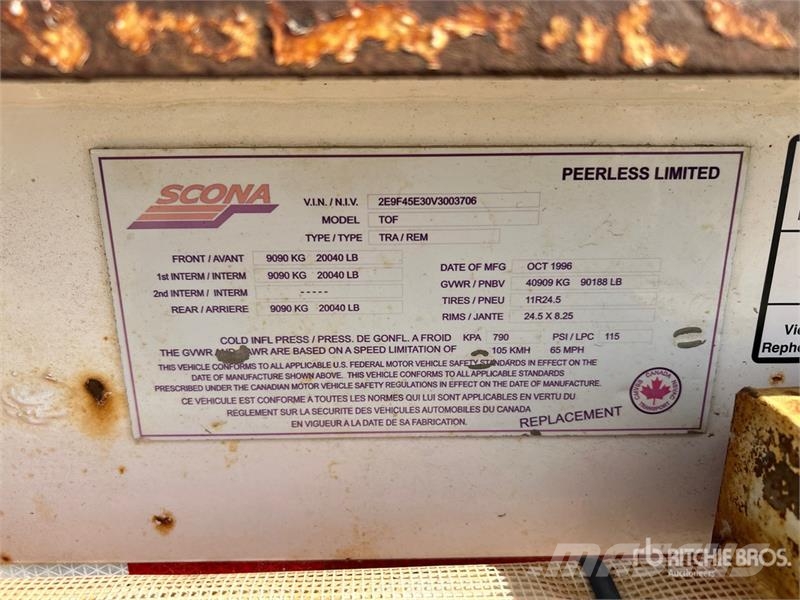 Scona 48 ft Tri/A Flatbed Oilfield Trailer Processing Equipment