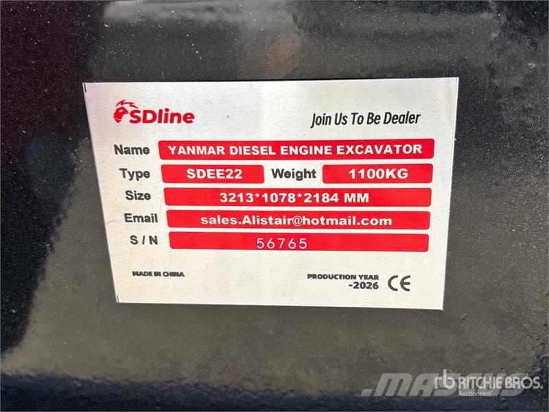 SDEE22-RED Mini Excavator (Unused) Mini Escavadoras <7t