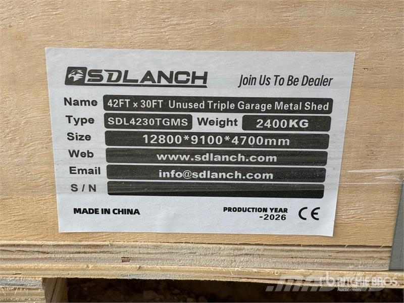  SDL4230TGMS 42 ft x 30 ft Triple Garage Metal Shed Stahlrahmenaufbauten