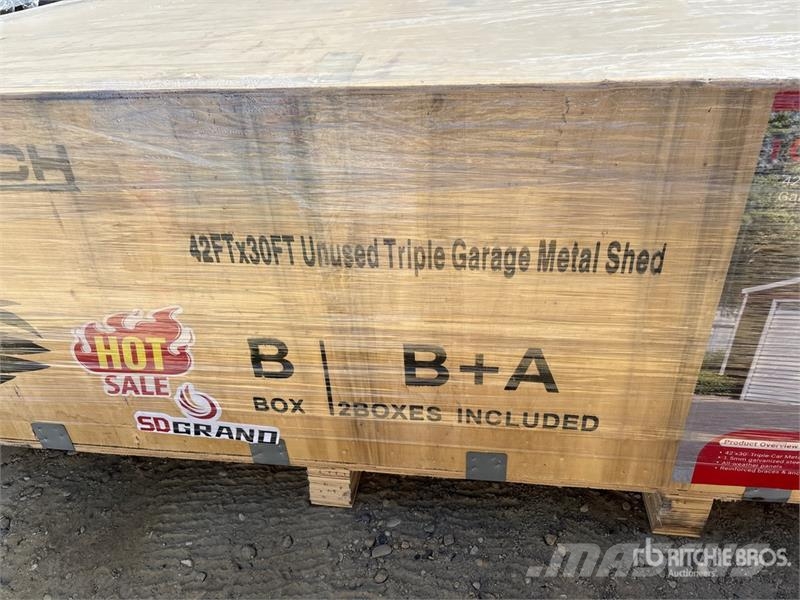  SDL4230TGMS 42 ft x 30 ft Triple Garage Metal Shed Stahlrahmenaufbauten
