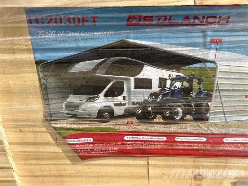  Sdlanch C2030FT 20 ft x 30 ft Carport (Unused) Stahlrahmenaufbauten