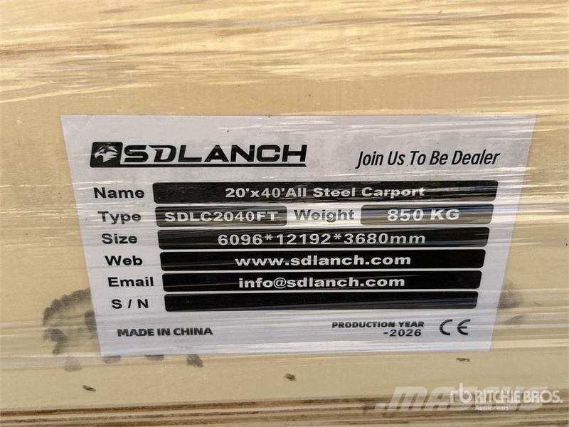  Sdlanch SDL2040FT 20 ft x 40 ft Carport (Unused) Stahlrahmenaufbauten