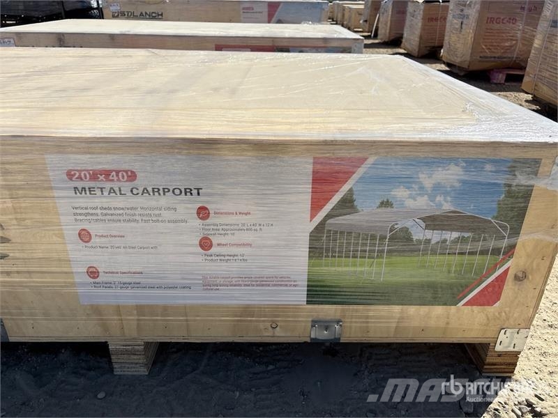  SDLANCH SDLC2040FT 20 ft x 40 ft Metal Carport (Un Stahlrahmenaufbauten