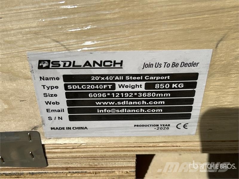  Sdlanch SDLC2040FT 20 ft x 40 ft Carport (Unused) Stahlrahmenaufbauten