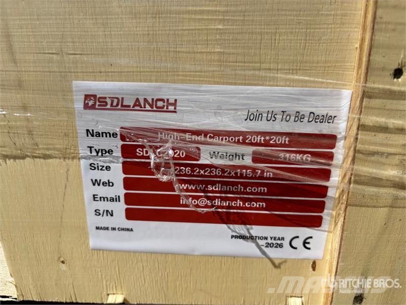 SDLC2020 20 ft x 20 ft Carport (Unused) Stahlrahmenaufbauten