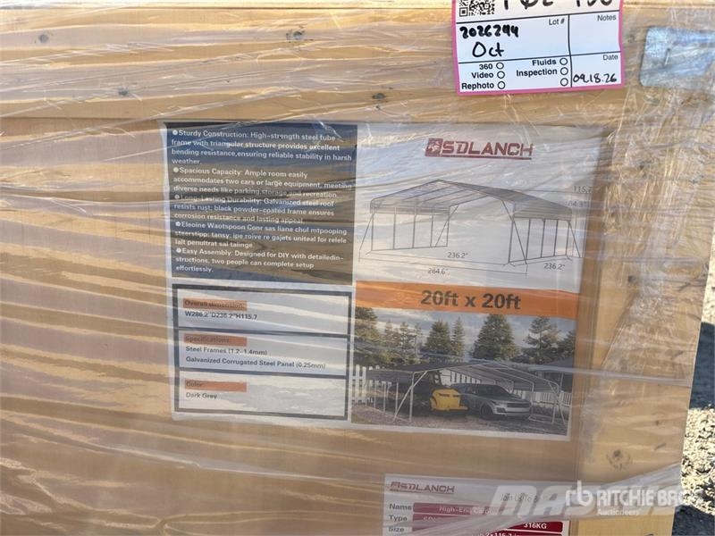  SDLC2020 20 ft x 20 ft Carport (Unused) Teräsrunkorakennukset