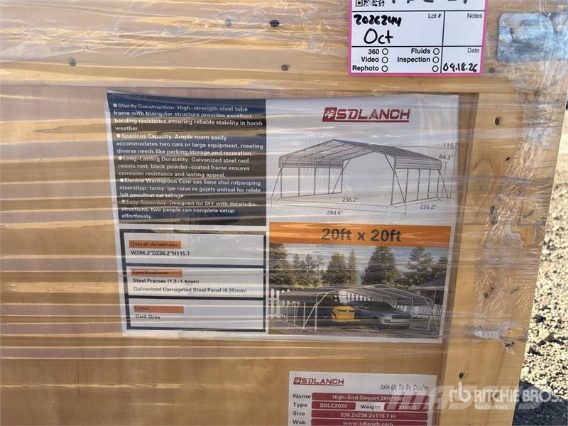 SDLC2020 20 ft x 20 ft Carport (Unused) Jeklene gradbene konstrukcije