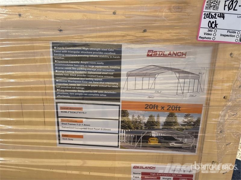 SDLC2020 20 ft x 20 ft Carport (Unused) Jeklene gradbene konstrukcije