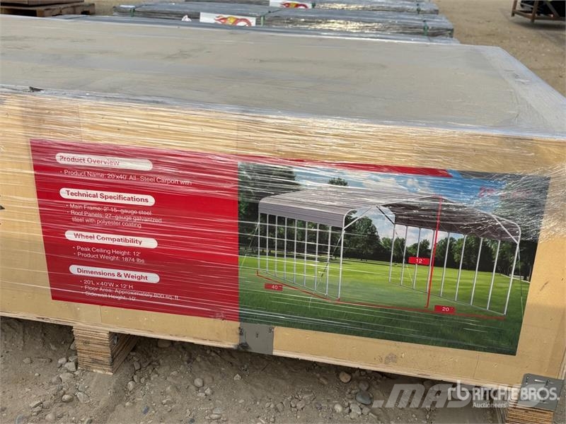  SDLC2040FT 20 ft x 40 ft 20 ft x 40 ft Carport (Un Stahlrahmenaufbauten
