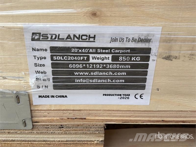  SDLC2040FT 20 ft x 40 ft Multi-Use Metal Shed (Unu Stahlrahmenaufbauten