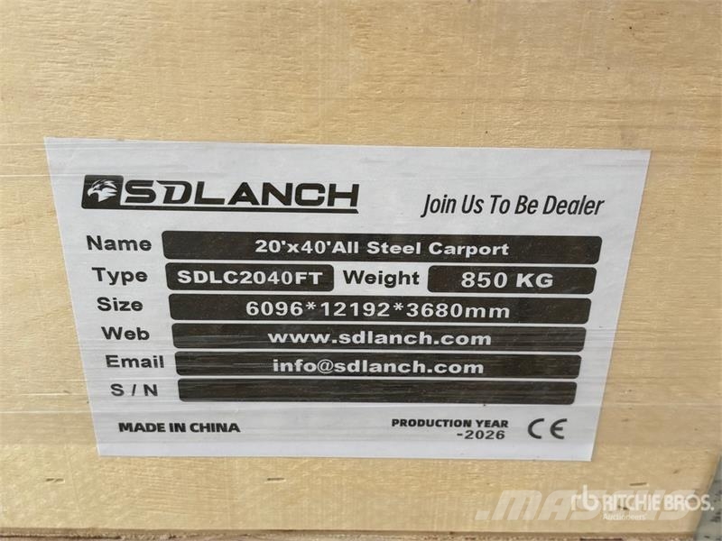  SDLC2040FT 20 ft x 40 ft 20 ft x 40 ft Carport (Un Stahlrahmenaufbauten