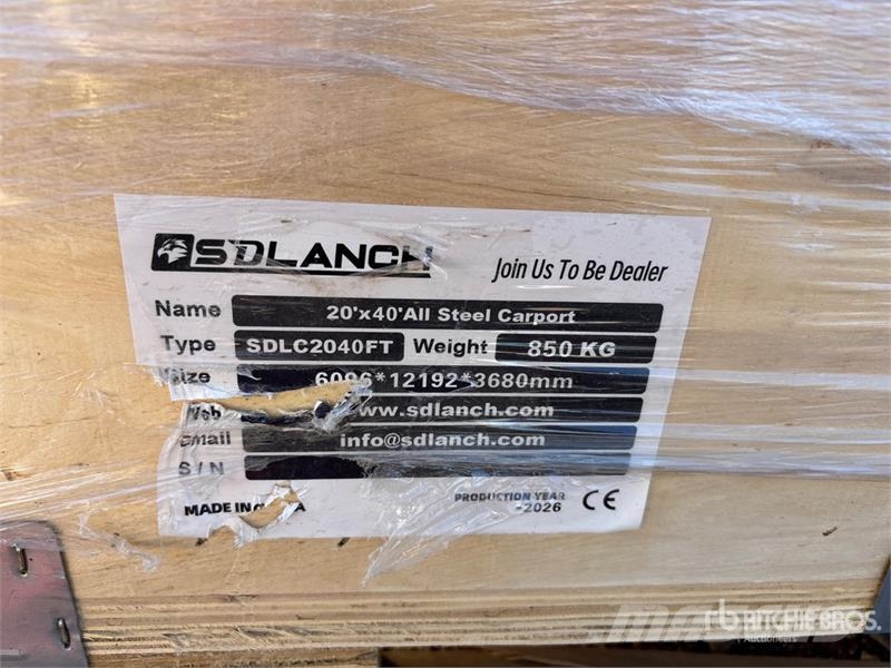 SDLC2040FT 20 ft x 40 ft Multi-Use Metal Carport ( المباني الإطار الصلب